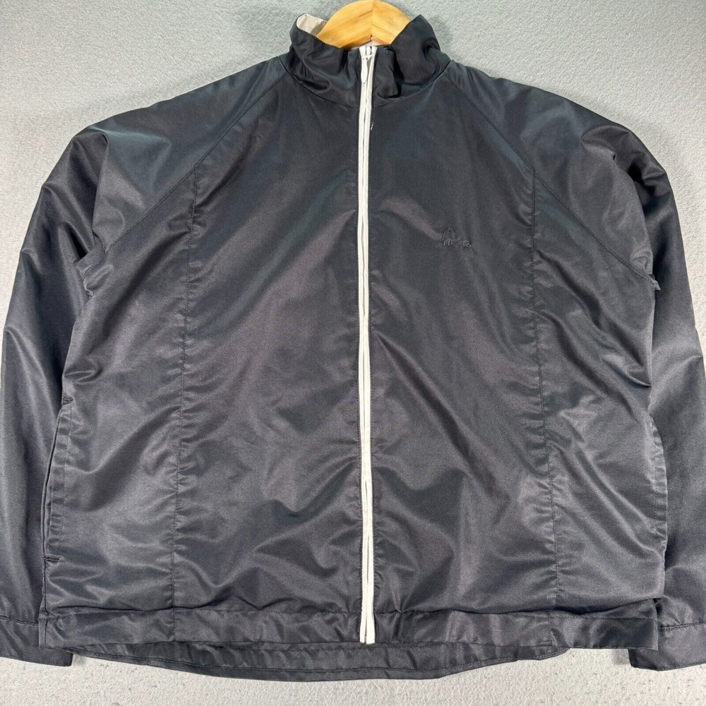 Vintage Head‎ Windbreaker Jacket Womens Medium Black Mockneck Outdoor Track
